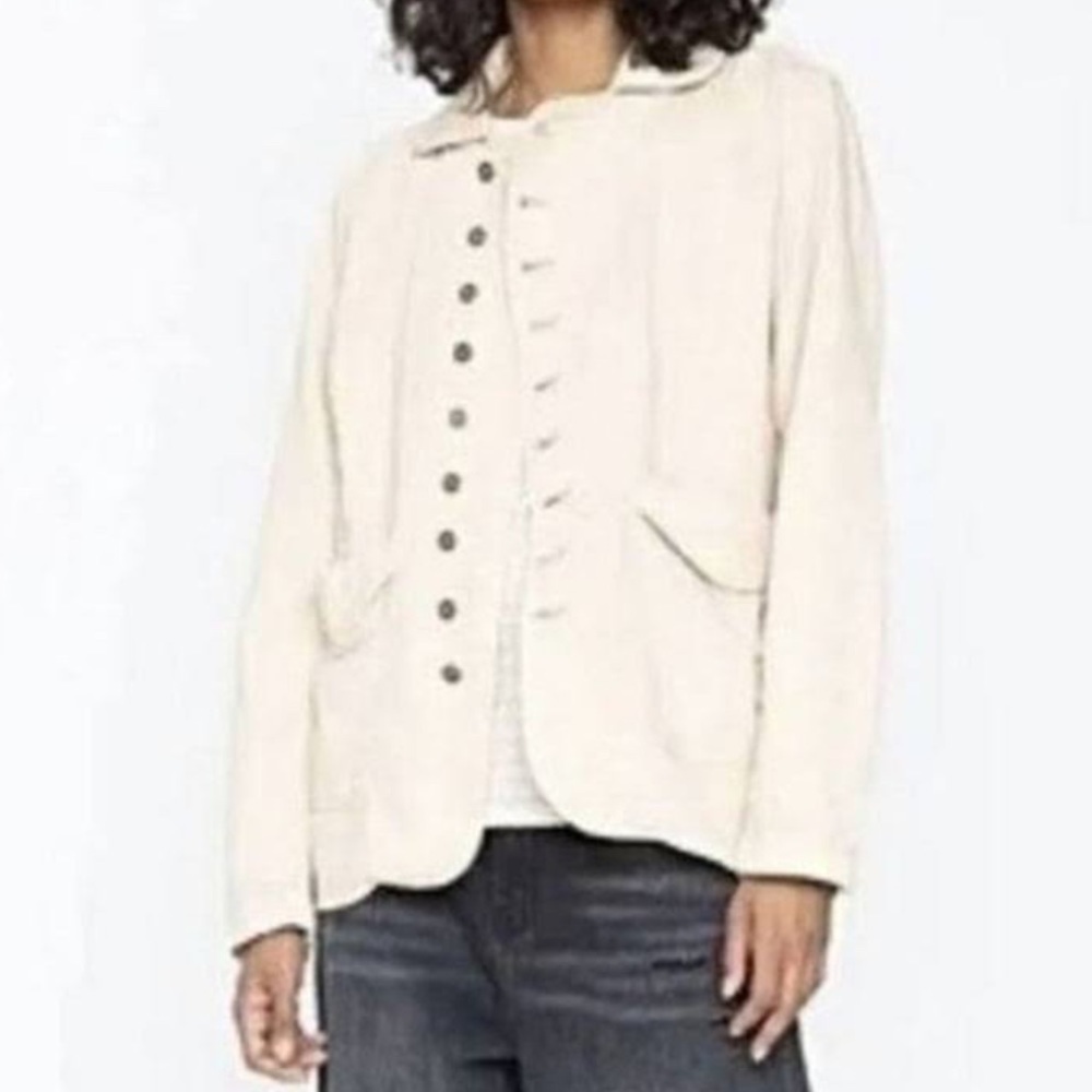NWT Free People + Sandrine Rose Linen Blend Jacket Blazer Dust Medium